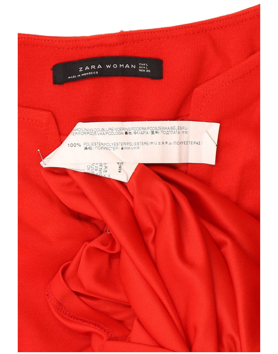 Zara Γυναικείο τουνίκ φόρεμα 3/4 μανίκι UK 16 μεγάλο κόκκινο πολυεστέρα