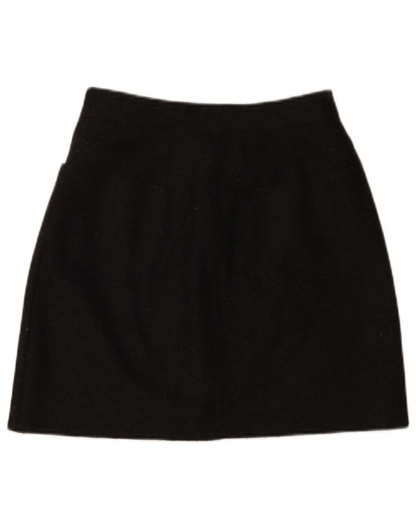 VINTAGE Γυναικεία Φούστα A-Line IT 42 Medium W26 Μαύρη Μάλλινη