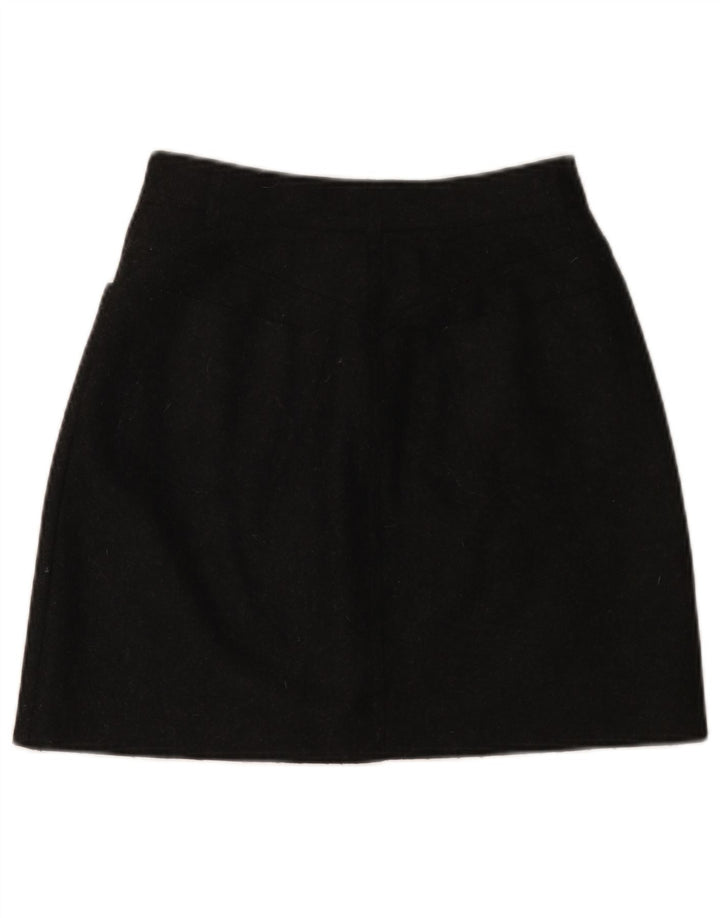 VINTAGE Γυναικεία Φούστα A-Line IT 42 Medium W26 Μαύρη Μάλλινη