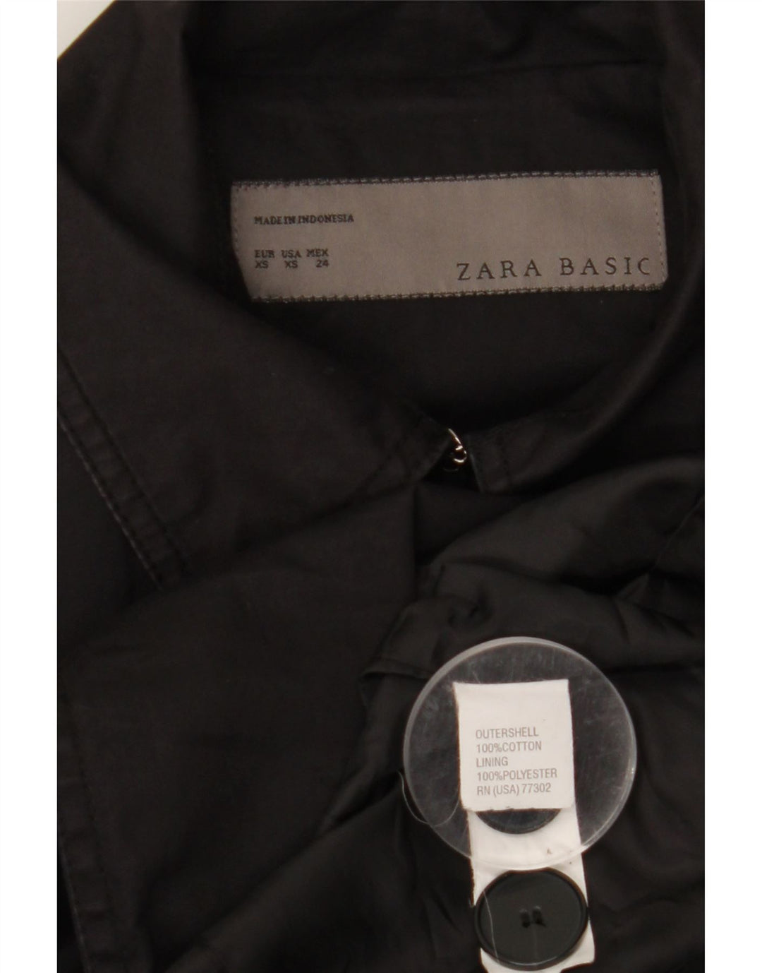 Γυναικεία καμπαρντίνα ZARA UK 6 XS Μαύρο Βαμβακερό