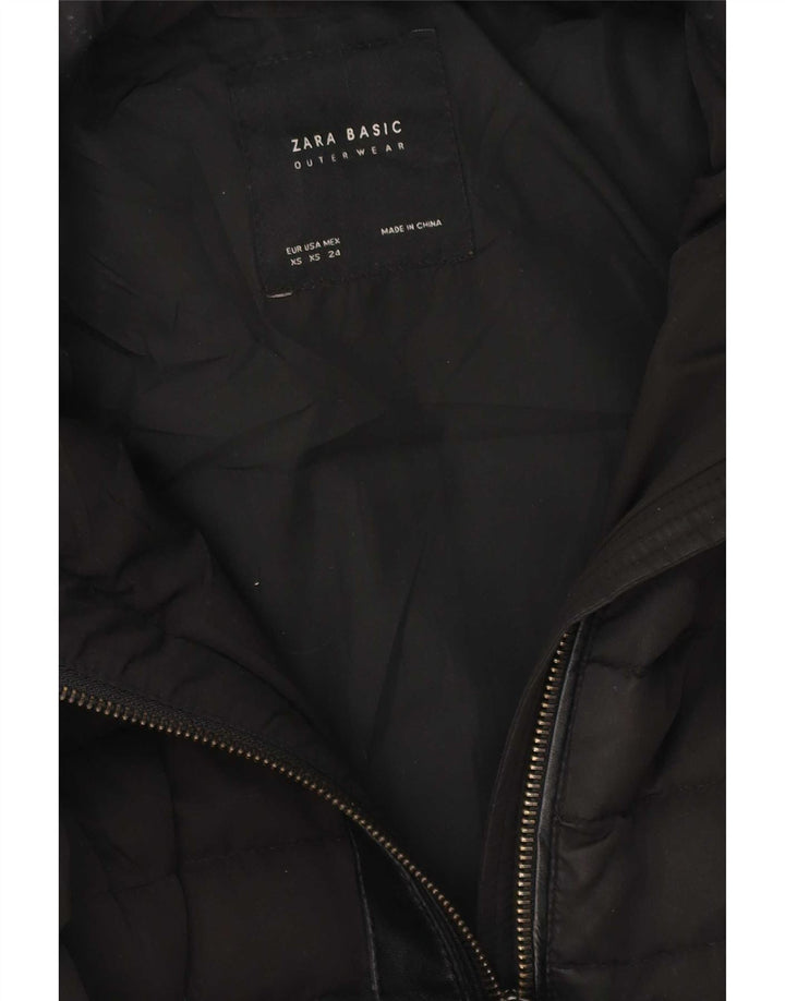 Zara Γυναικείο παλτό με κουκούλα Oversized UK 6 XS Μαύρο