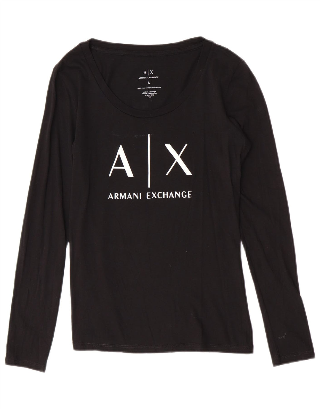 Armani Exchange Γυναικείο Graphic Top UK 8 Μικρό μαύρο λογότυπο
