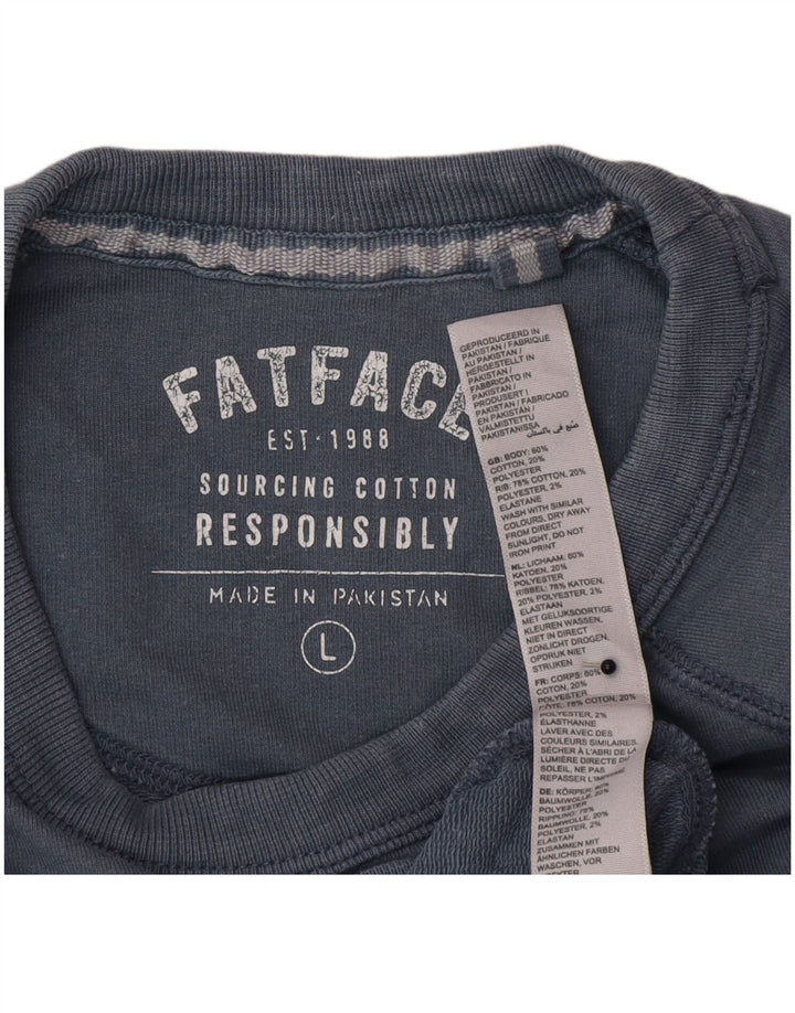 Ανδρικό γραφικό φούτερ Fat Face Jumper Μεγάλο Μπλε Βαμβακερό