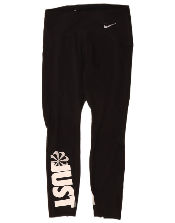 Γυναικεία γραφικά κολάν Nike Dri Fit Crop UK 12 μεσαίου μαύρου πολυεστέρα