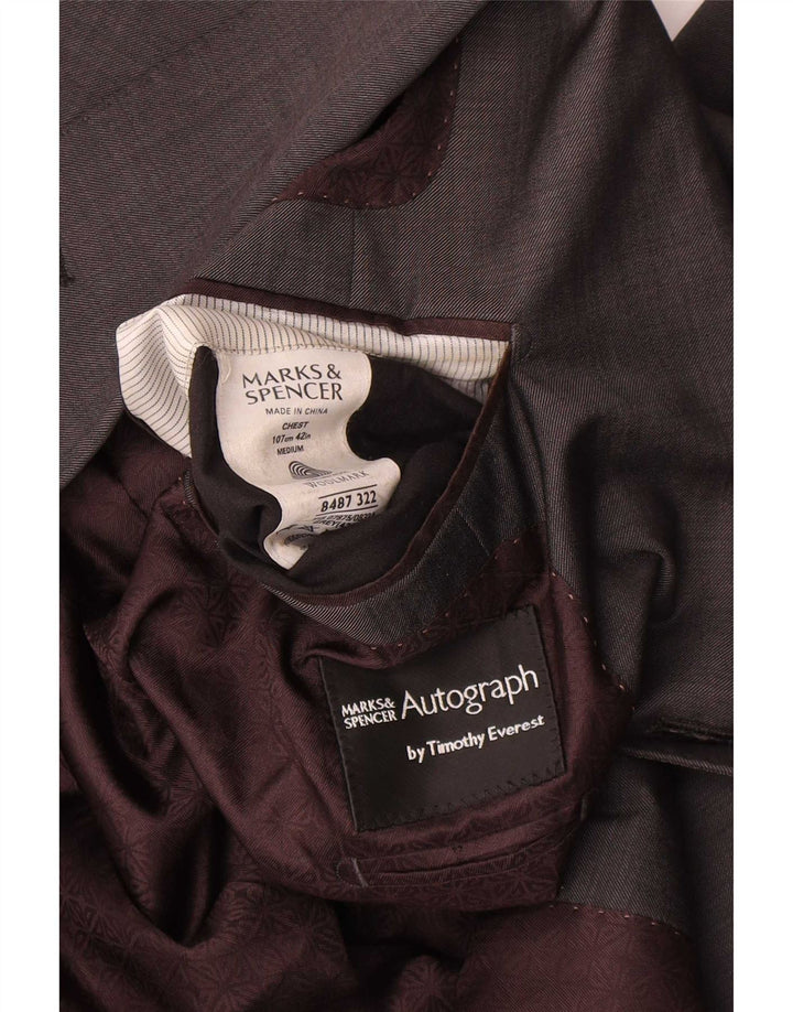 Marks & Spencer Ανδρικό αυτόγραφο μπουφάν σακάκι UK 42 μεγάλο γκρι μαλλί