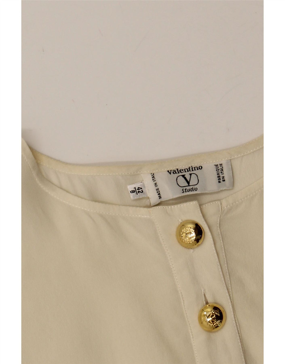 VINTAGE Womens Blouse Top IT 42 Medium Beige Vintage Vintage and Second-Hand Vintage from Messina Hembry 