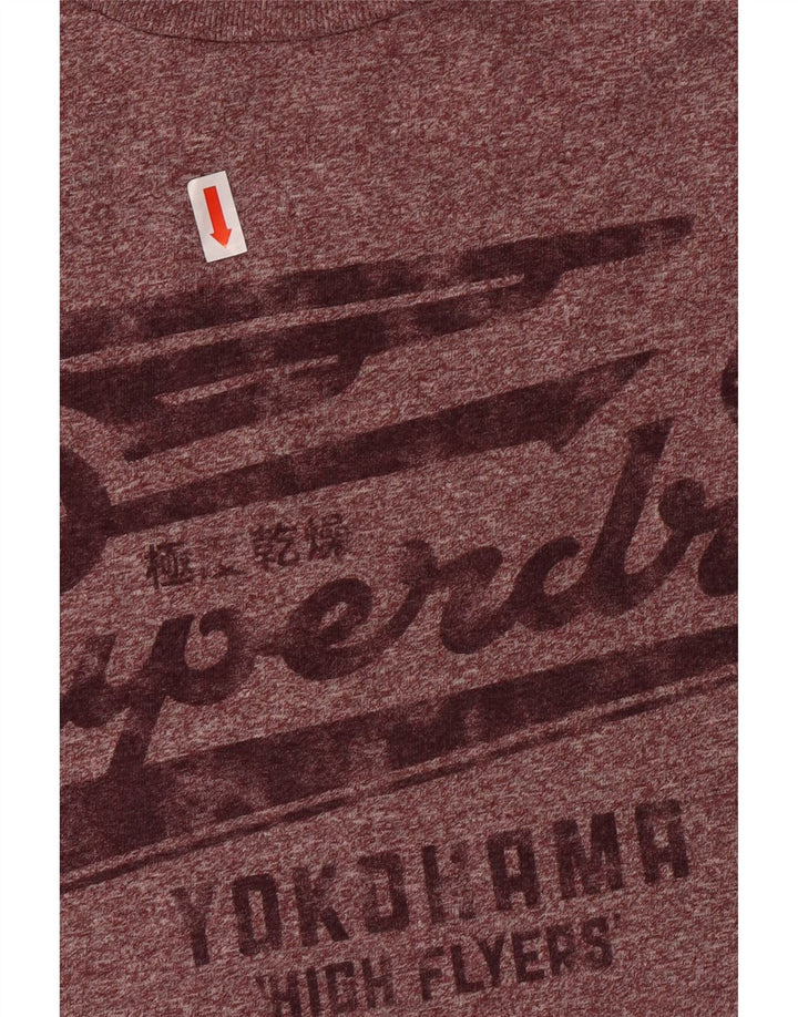 Γυναικείο γραφικό μπλουζάκι Superdry Top Large Maroon βαμβακερό