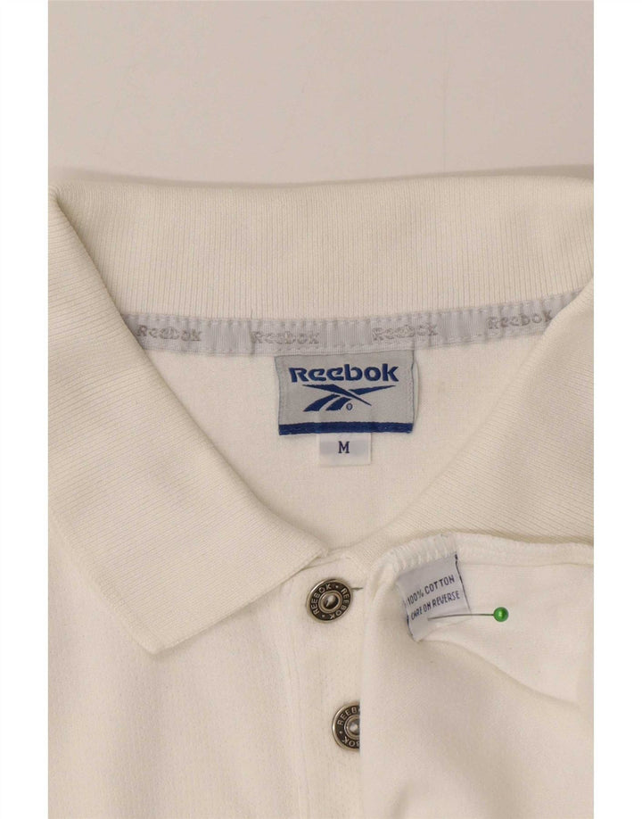 Ανδρικό πουκάμισο πόλο Reebok, μεσαίο λευκό βαμβακερό