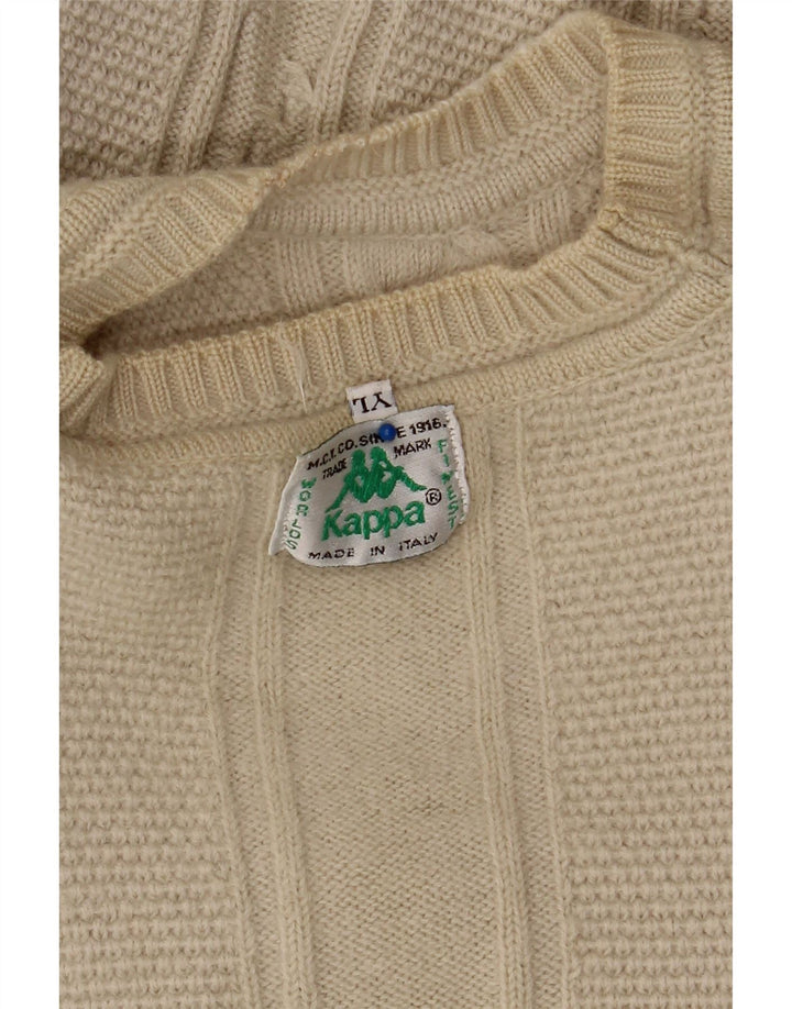 Ανδρικό πουλόβερ KAPPA Graphic Crew Neck Jumper Μεγάλο Μπεζ