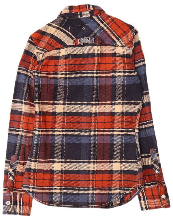 Superdry Mens Flannel Shirt Small Multicoloured Check Cotton