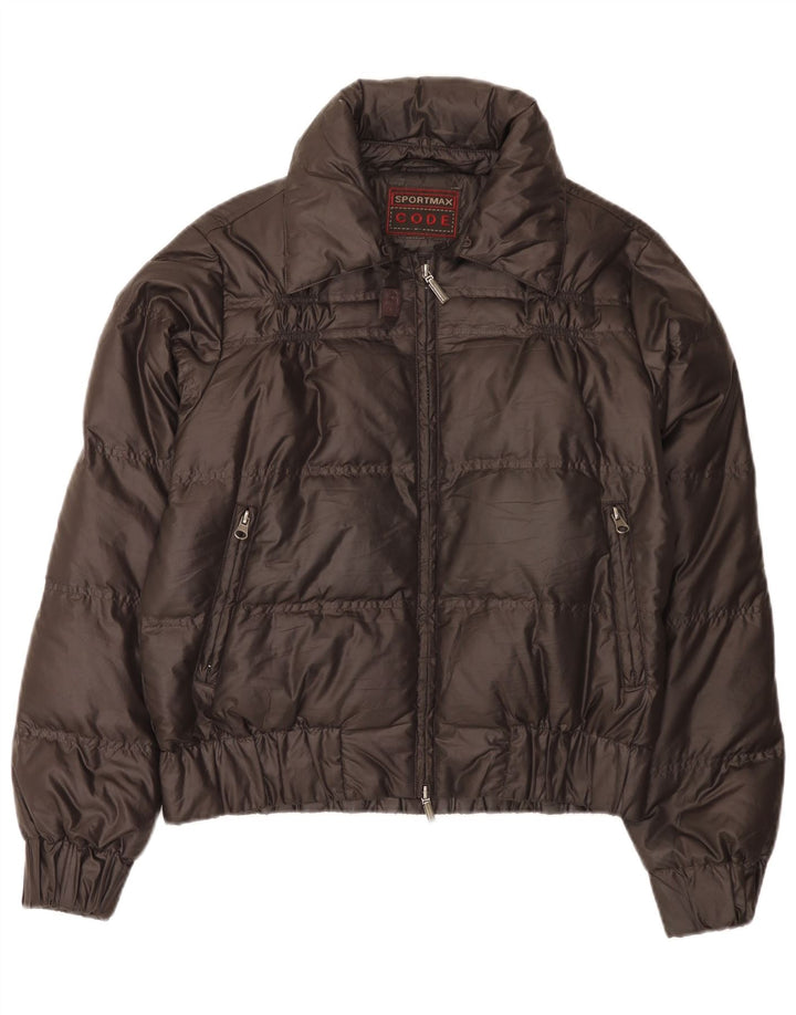 Sportmax Γυναικείο μπουφάν με επένδυση UK 10 Small Brown Πολυεστέρας