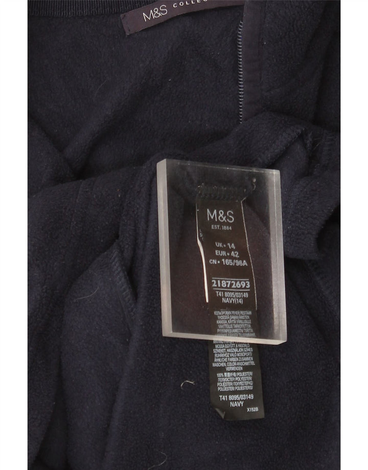 Marks & Spencer Γυναικείο Fleece Jacket UK 14 Large Navy Blue Polyester