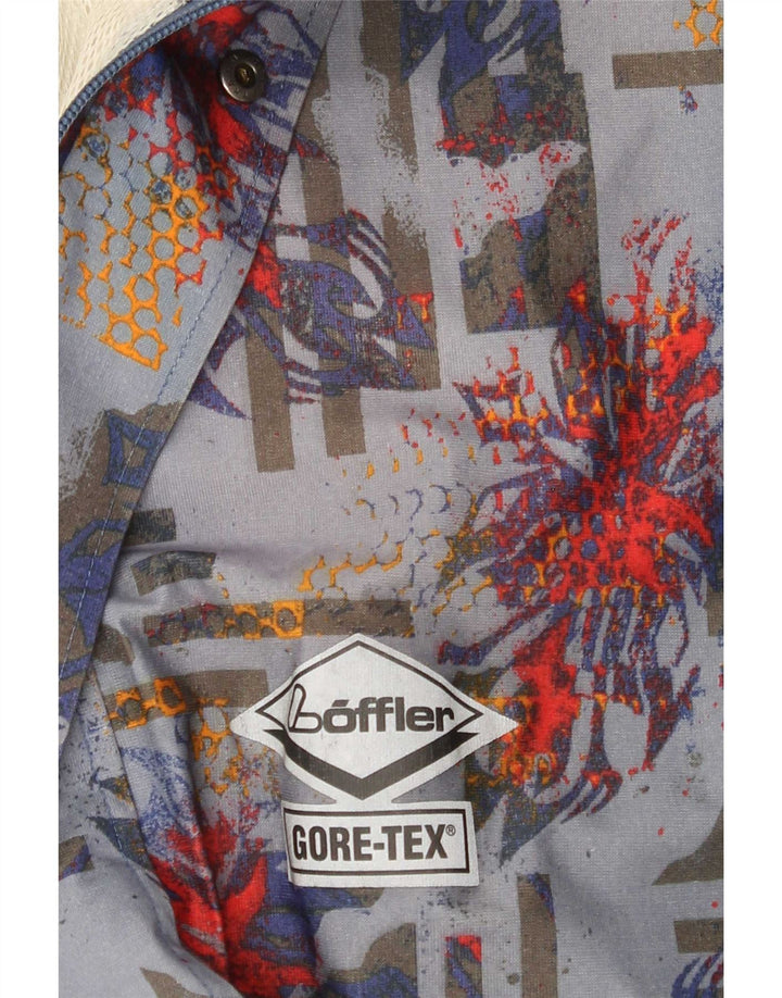 Loffler Ανδρικό μπουφάν βροχής με κουκούλα UK 40 Large Blue Geometric