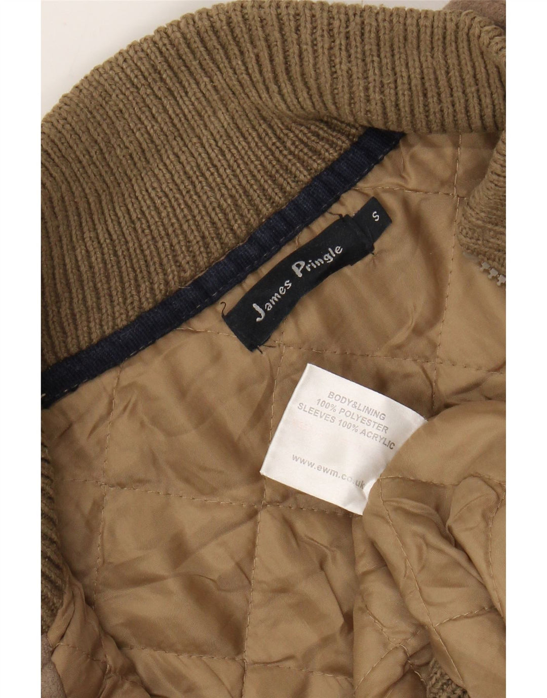 James Pringle Ανδρικό Loose Fit Bomber Jacket UK 36 Small Brown Polyester