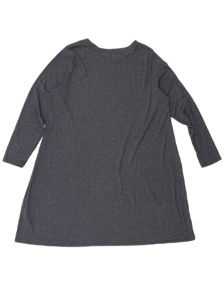 Marks & Spencer Γυναικείο μακρυμάνικο βασικό φόρεμα UK 20 2XL Navy Blue