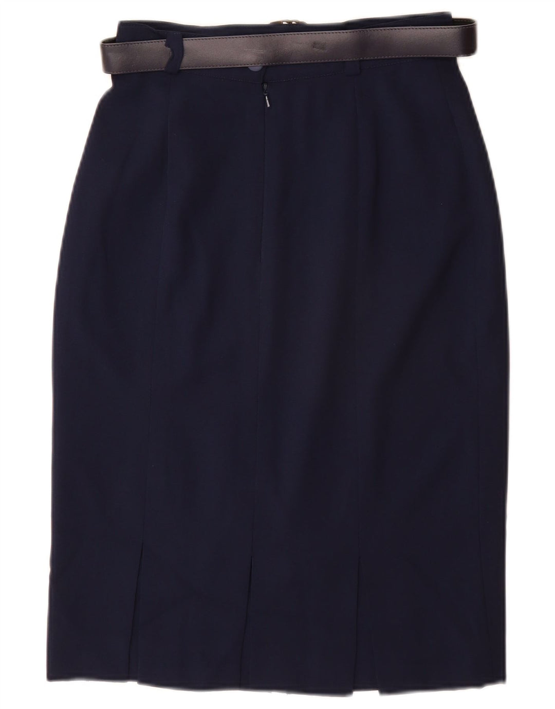 VINTAGE Γυναικεία Pencil Φούστα UK 10 Small W26 Navy Blue Polyester
