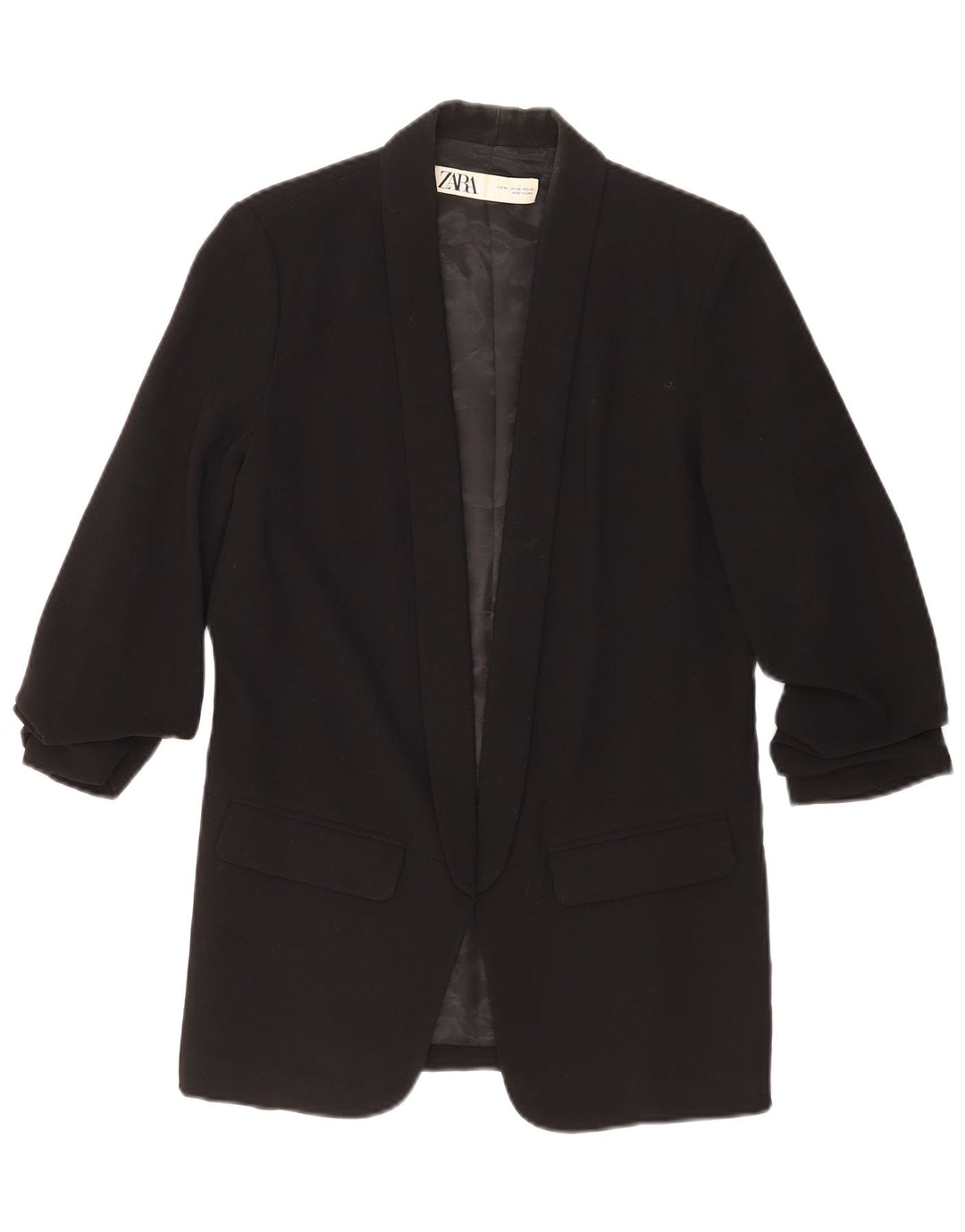 Zara Γυναικείο Μπουφάν Blazer Oversized UK 6 XS Μαύρο Πολυεστέρας