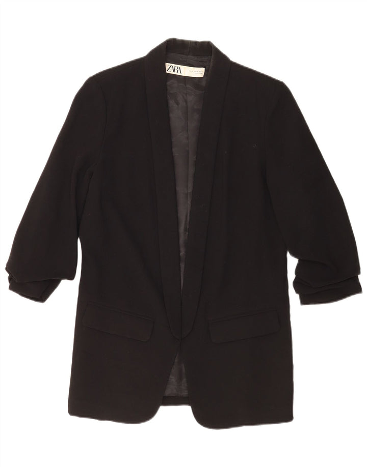 Zara Γυναικείο Μπουφάν Blazer Oversized UK 6 XS Μαύρο Πολυεστέρας