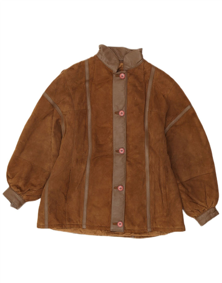 Vintage Γυναικείο Υπερμεγέθη Σουέντ Μπουφάν IT 42 Μεσαίο Καφέ