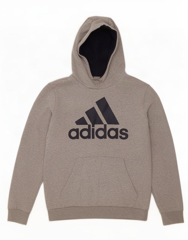 Adidas Ανδρικό γραφικό φούτερ με κουκούλα UK 44/46 μεγάλο βαμβακερό γκρι