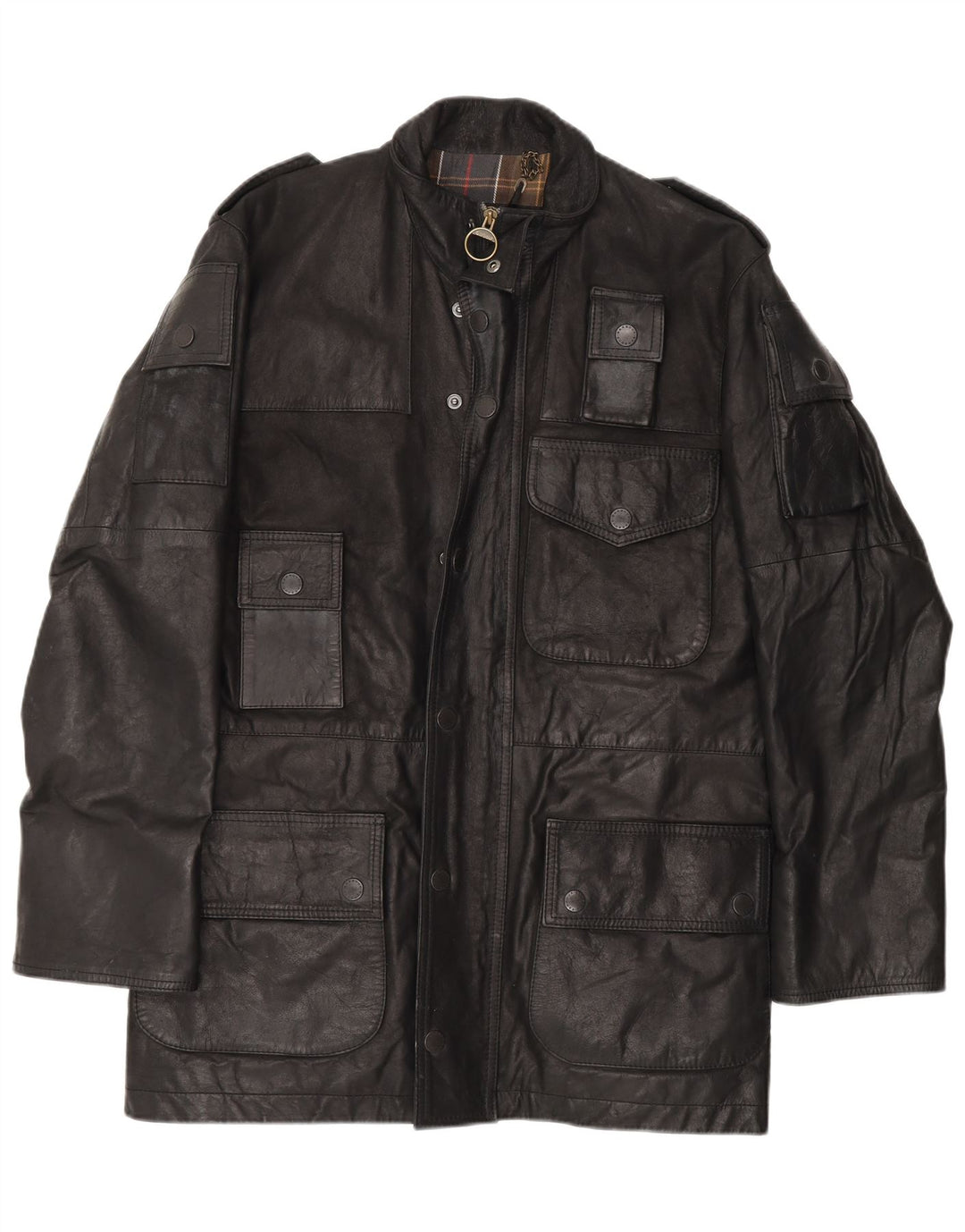 Ανδρικό δερμάτινο μπουφάν Barbour Military UK 36 Small Black Leather