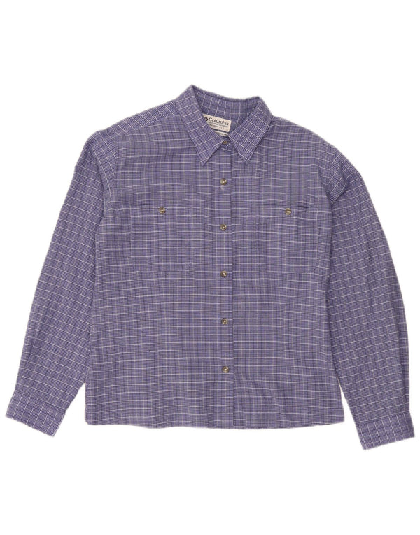 Columbia Γυναικείο πουκάμισο UK 14 Medium Blue Check Polyester