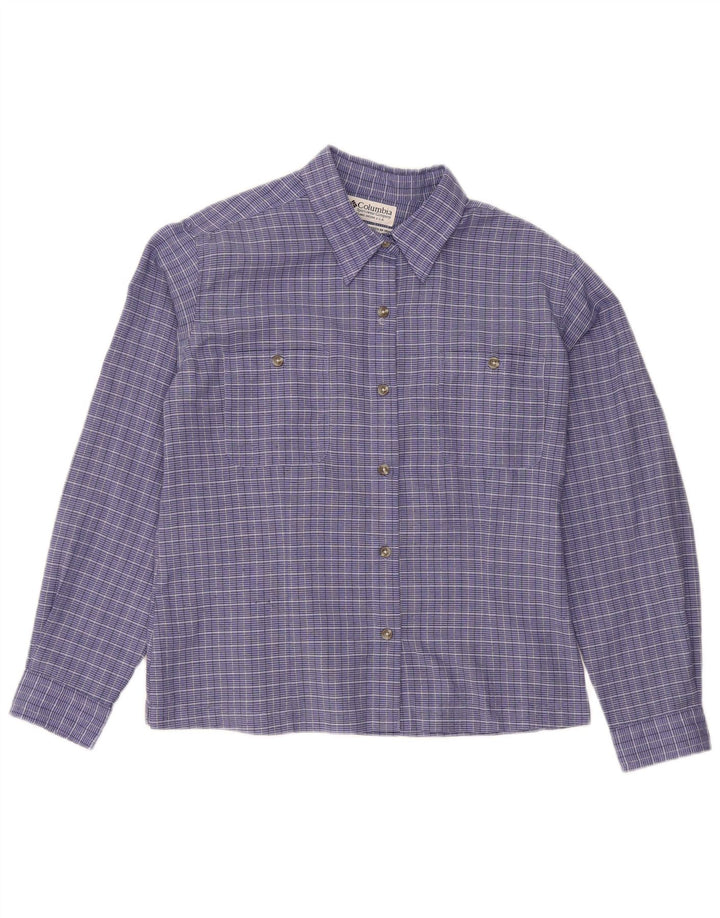 Columbia Γυναικείο πουκάμισο UK 14 Medium Blue Check Polyester