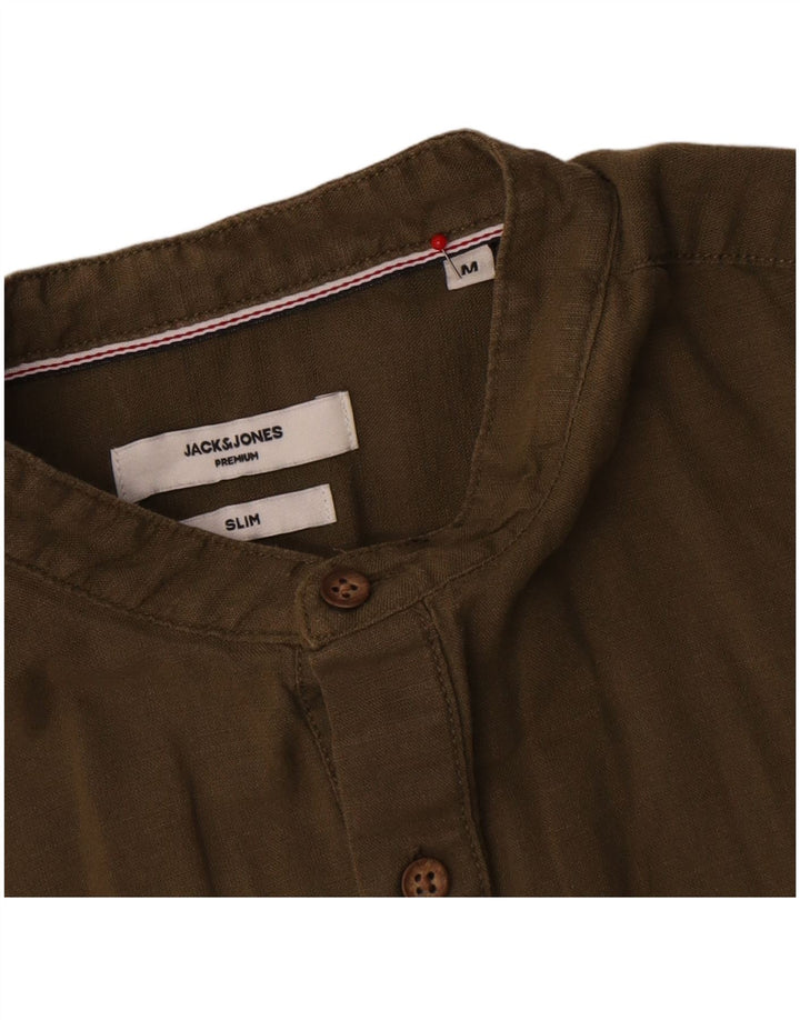 Jack & Jones Ανδρικό πουκάμισο Premium Slim Πουλόβερ από μεσαίο χακί βαμβάκι