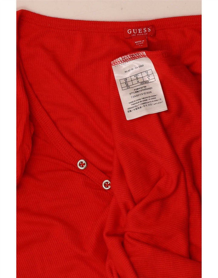 Guess Γυναικείο T-Shirt Top UK 8 Small Red Rayon