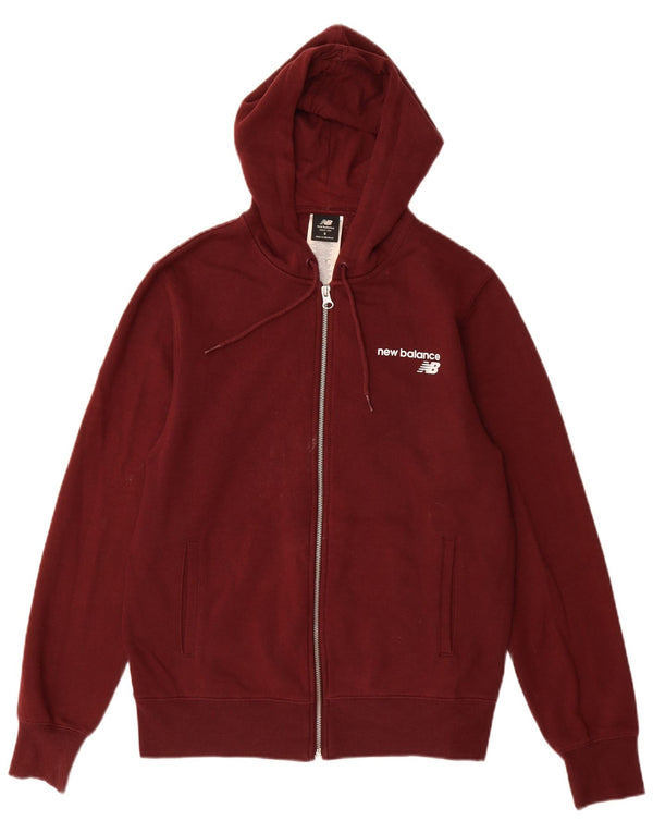 Ανδρικό πουλόβερ με κουκούλα με φερμουάρ New Balance Μικρό βαμβακερό μπορντό