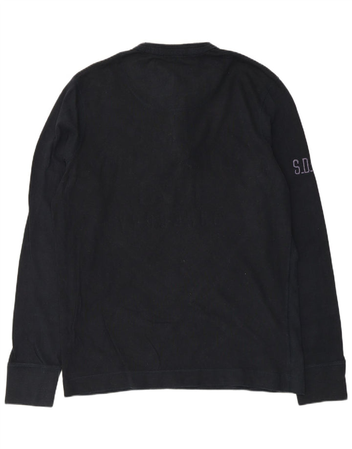 Ανδρικό γραφικό τοπ Superdry Μακρυμάνικο XL Navy Blue Cotton