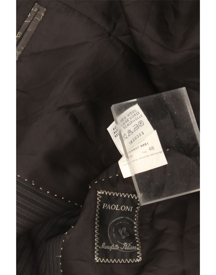 Paoloni Ανδρικό Μπουφάν Blazer 3 Κουμπιών IT 48 Μέτριο Μαύρο Ρίγα