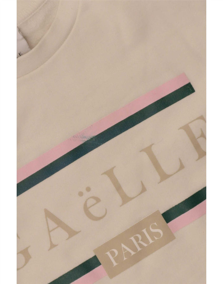 Γυναικεία γραφική φούτερ Gaelle Jumper UK 14 Μεσαίο λευκό βαμβακερό