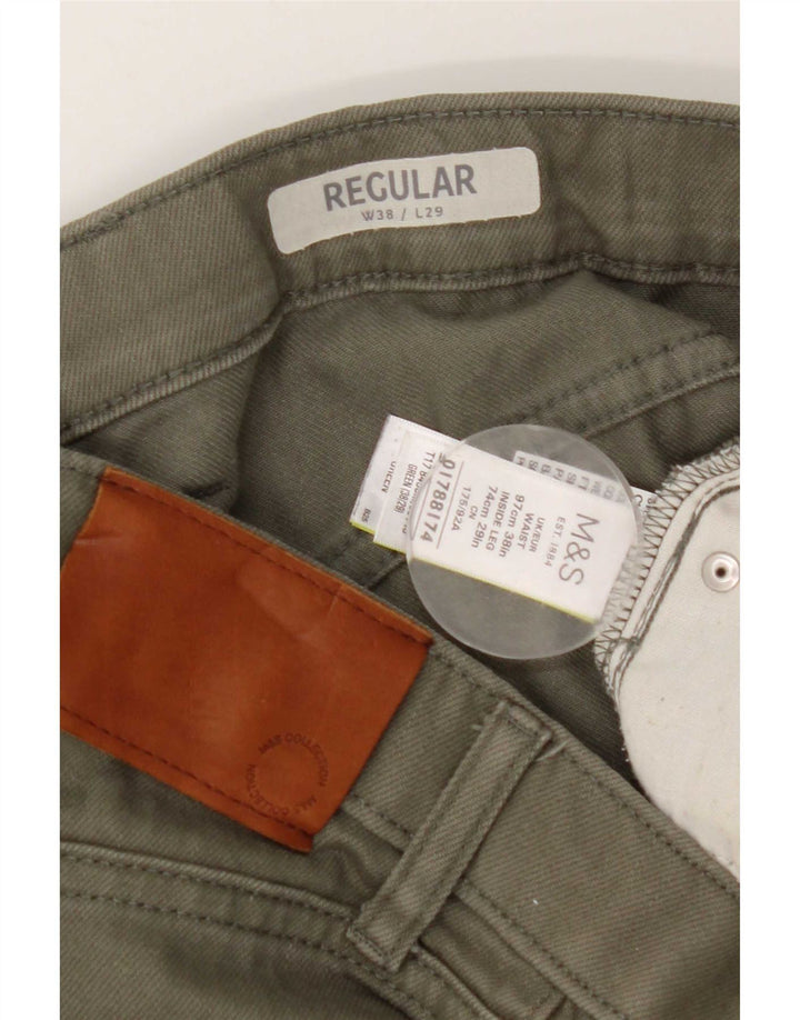 Marks & Spencer Γυναικείο κανονικό τζιν ίσιο W38 L29 Πράσινο βαμβακερό