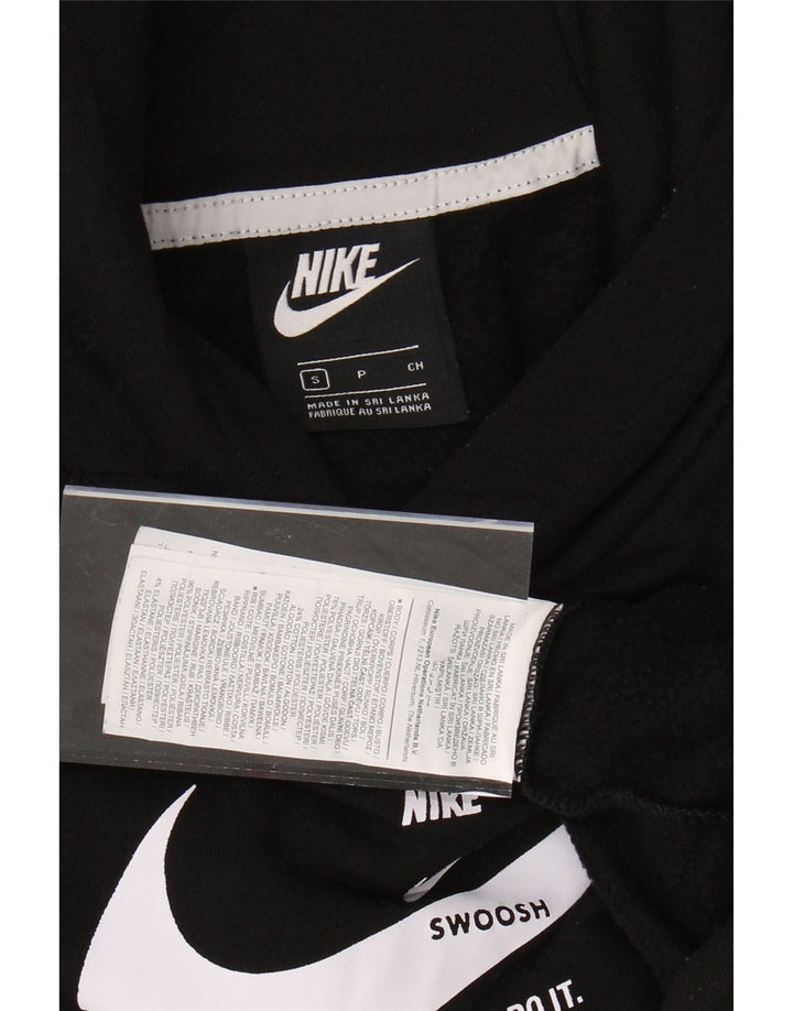 NIKE Γυναικείο Swoosh Oversized Graphic Hoodie Jumper UK 10 Small Black