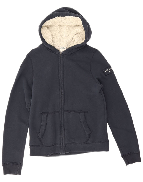 Abercrombie & Fitch Boys πουλόβερ με κουκούλα με φερμουάρ 13-14 ετών XL Navy Blue Cotton
