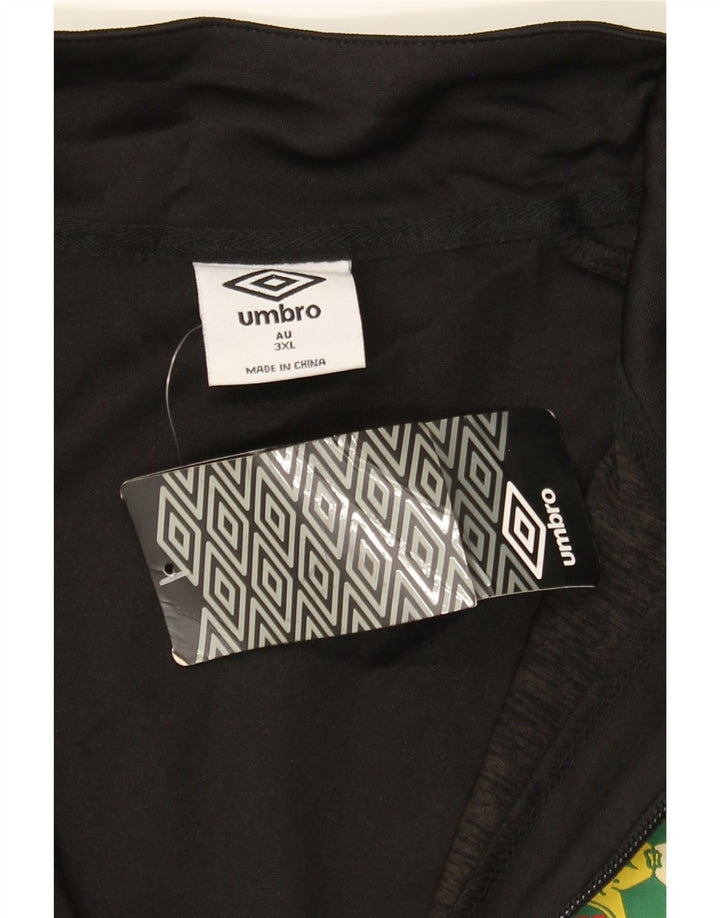 UMBRO Mens Graphic Zip Neck Pullover Tracksuit Top 3XL Black Colourblock Vintage Umbro and Second-Hand Umbro from Messina Hembry 