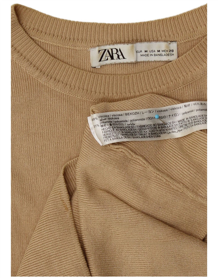 Zara Γυναικείο γιλέκο Crop Tank Top UK 12 μεσαία καφέ βισκόζη