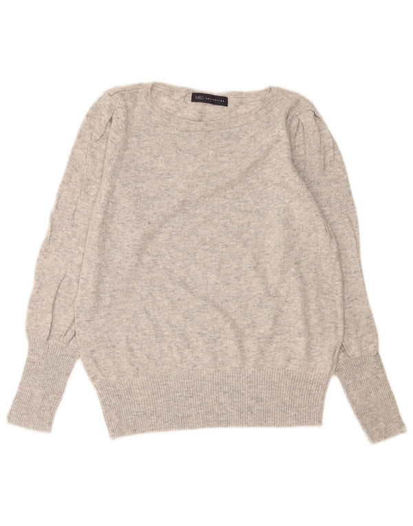 Marks & Spencer Γυναικείο πουλόβερ με λαιμόκαυστο UK 14 Medium Grey Flecked