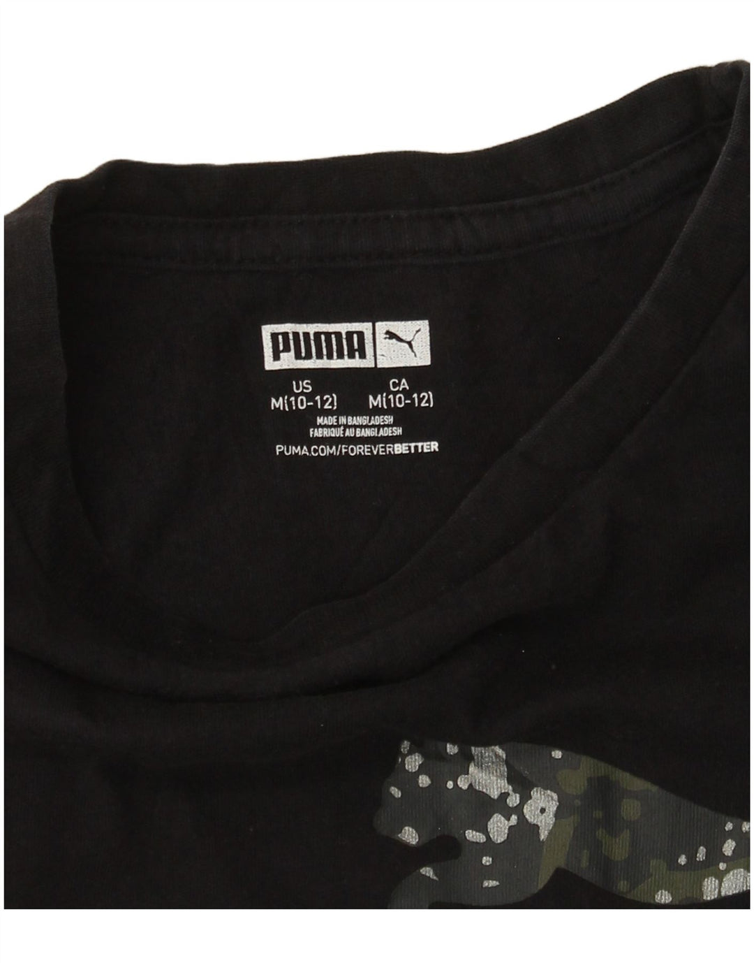 Γραφικό T-Shirt PUMA Girls Top 10-11 ετών Μεσαίο Μαύρο