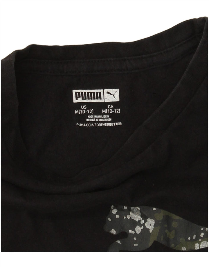 Γραφικό T-Shirt PUMA Girls Top 10-11 ετών Μεσαίο Μαύρο