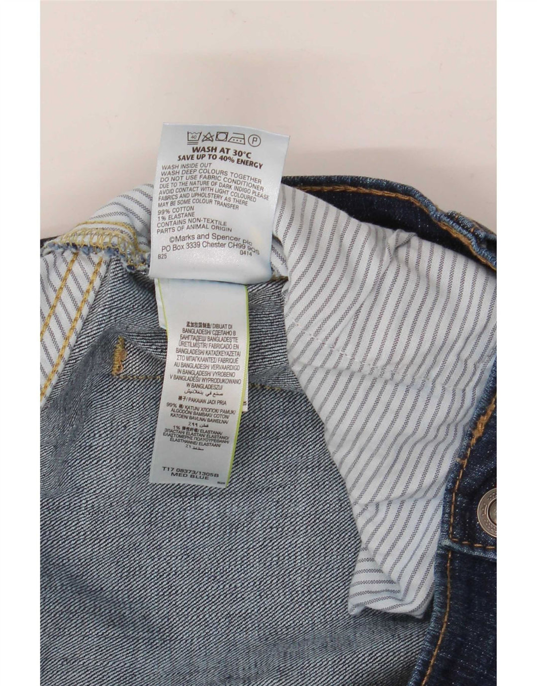 Ανδρικό τζιν ίσιο Marks & Spencer Regular Fit W38 L33 Μπλε βαμβακερό