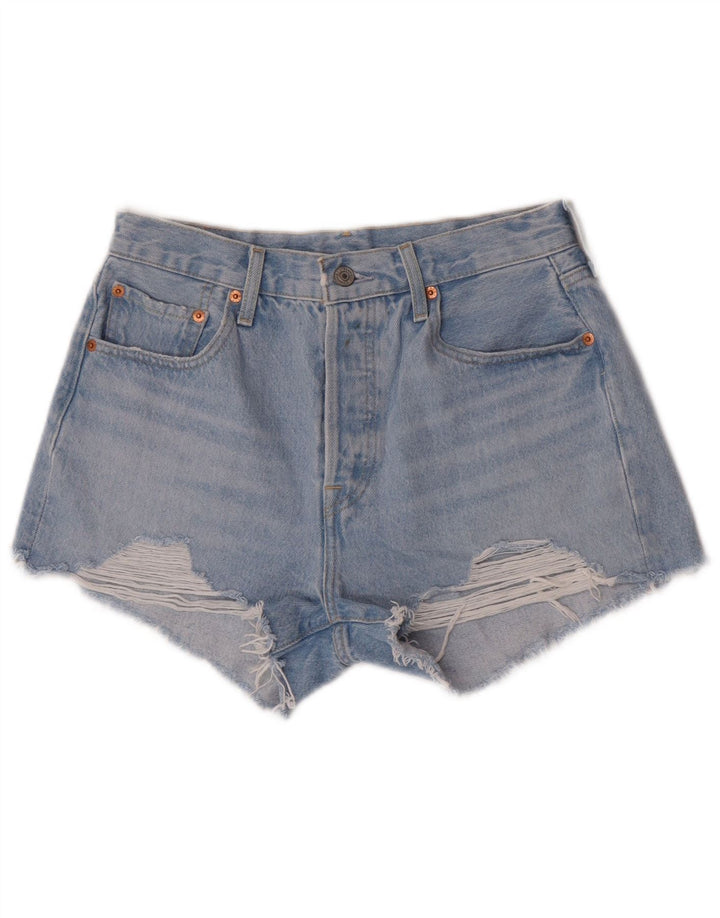 Levi's Womens 501 Denim Distressed Hot Pants W28 Medium Blue