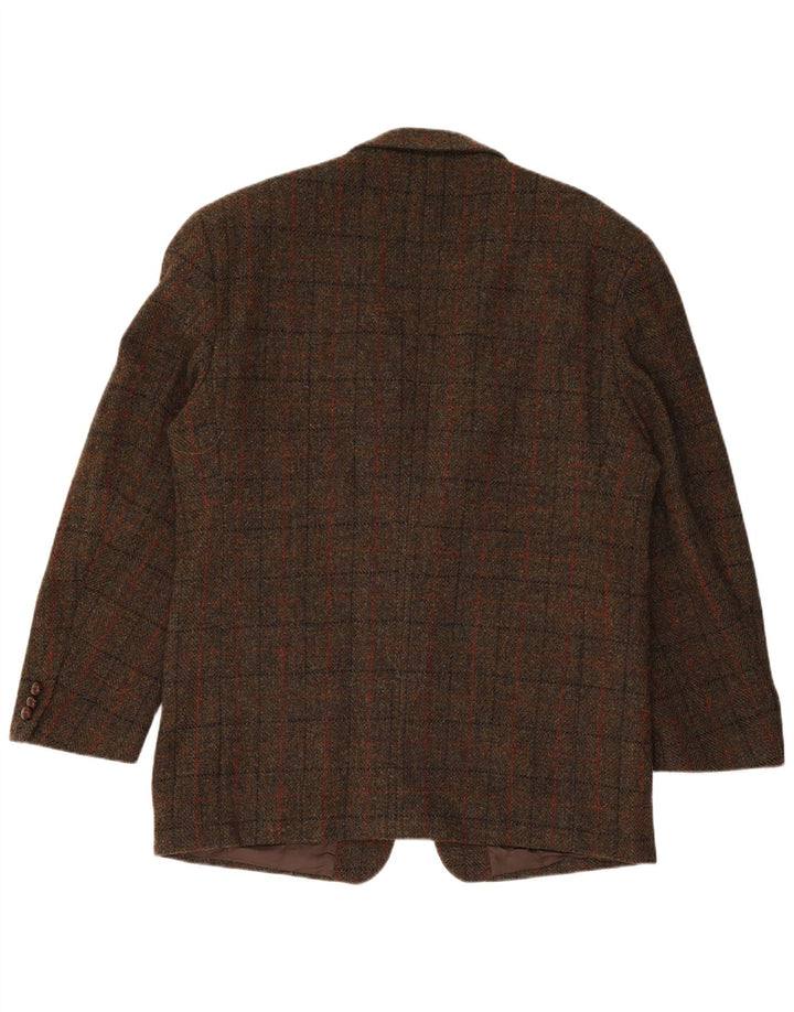 Ανδρικό μπουφάν HARRIS TWEED 2 κουμπιά σακάκι IT 54 2XL Brown Check New Wool