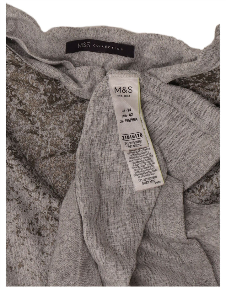Marks & Spencer Γυναικεία Μπλούζα Τοπ UK 14 Medium Grey Flecked Polyester
