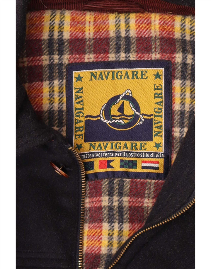 Ανδρικό πανωφόρι Navigare UK 40 Large Navy Blue Wool