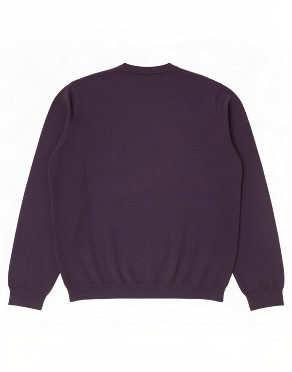 Marks & Spencer Ανδρικό πουλόβερ με λαιμόκοψη 3XL μωβ βαμβακερό