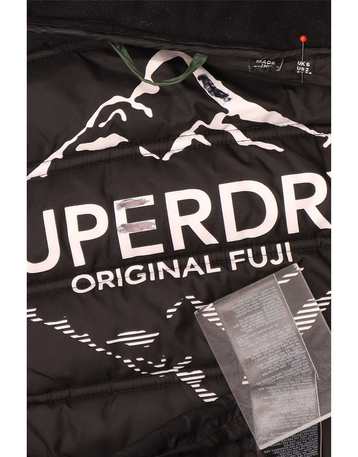 Superdry γυναικείο παλτό με κουκούλα UK 6 XS Πράσινο Πολυεστέρας
