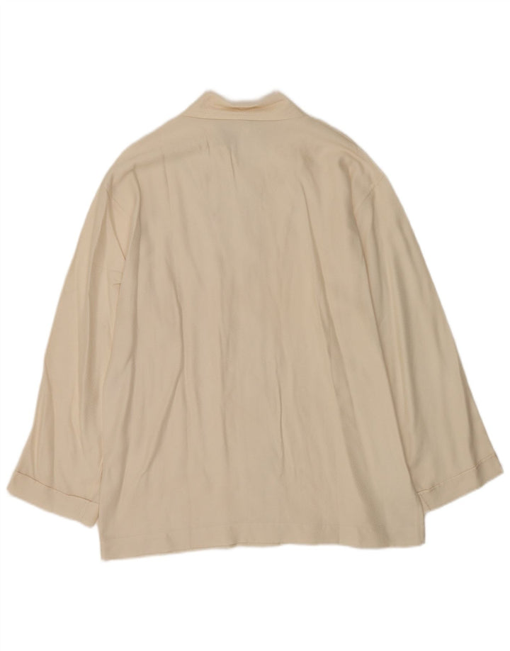 Vintage γυναικείο πουκάμισο μπλούζα IT 46 Large Off White Silk