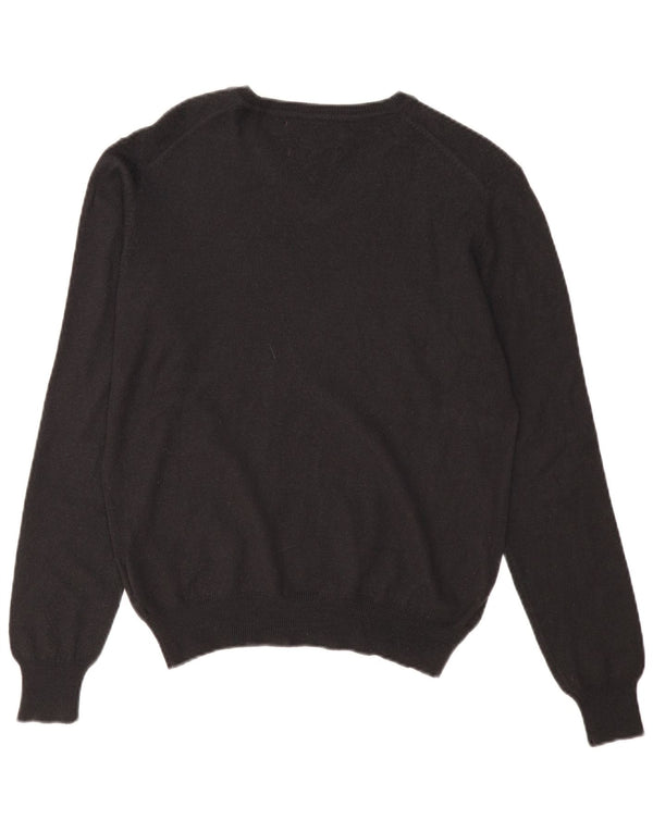 Marlboro Classics Mens Slim Fit V-Neck Jumper Sweater Medium Black Wool